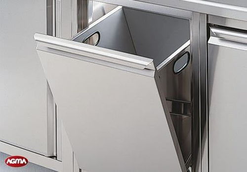 Portarifiuti da incasso - AGMA ARREDO INOX PROFESSIONALE SRL A SOCIO UNICO - in acciaio inossidabile / con coperchio / da interno