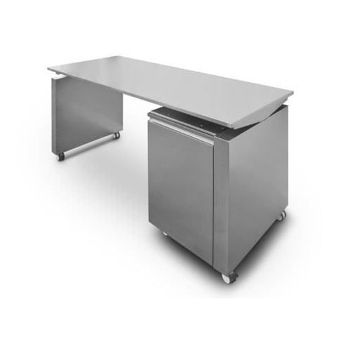 Scrivania da terra - AGMA ARREDO INOX PROFESSIONALE SRL A SOCIO UNICO - contemporanea / in acciaio inossidabile / dritta