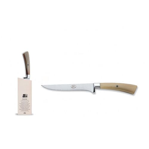 Coltello da disosso con manico in corno - 9208  - COLTELLERIE BERTI - con lama in acciaio inossidabile