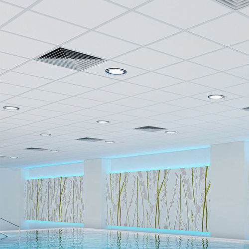 Controsoffitto in fibra minerale - Armstrong NEWTONE - Knauf Ceiling Solutions - a quadrotte / da interno / acustico