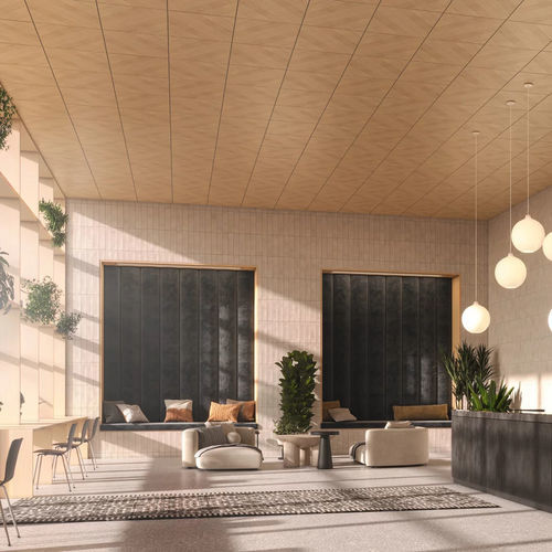 Controsoffitto impiallacciato in legno - DESIGNBOARD WOOD - Knauf Ceiling Solutions - in pannelli / per ufficio / da interno