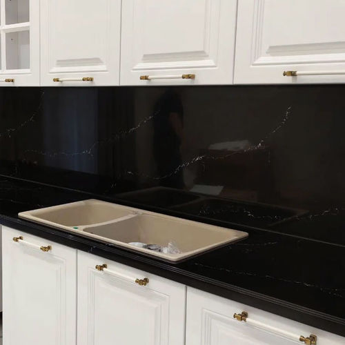 Piano di lavoro in Solid Surface - CALACATTA HW6813-1 - Kaiping Fuliya Industrial Co., Ltd. - da cucina / da bagno / nero