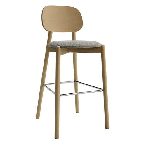 Sedia alta contemporanea - Pigreco 2 - Glam_ee by Emmeti - da interno / in tessuto / in legno compensato