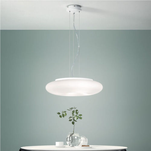Lampada a sospensione - DODI - Ondaluce - in metallo cromato / in vetro soffiato / contemporanea
