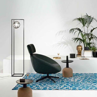 Lampada da pavimento - GINGER - Ondaluce - in metallo / in vetro / contemporanea
