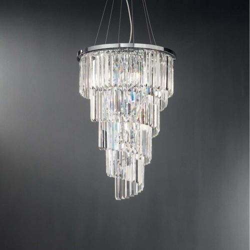 Lampadario contemporaneo - ALEXANDER - Ondaluce - in cristallo / in acciaio / in metallo cromato