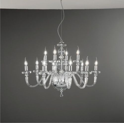 Lampadario contemporaneo - BACH - Ondaluce - in vetro / in metallo / in acciaio