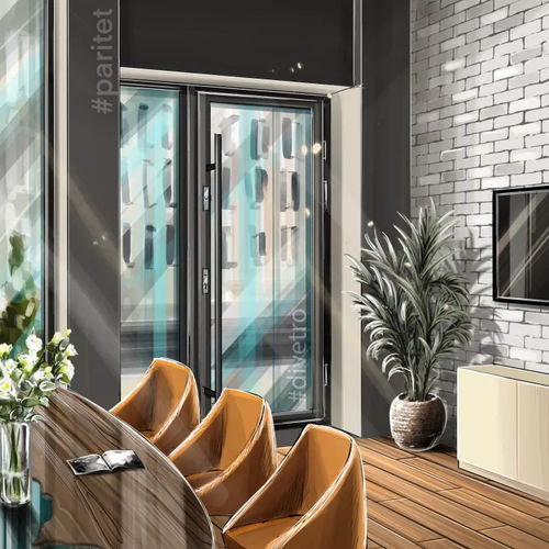 Porta d'ingresso - PARITET LLC - in vetro / in metallo / battente
