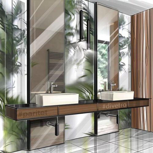Specchio da bagno a muro - PARITET LLC - per hotel / contemporaneo / rettangolare