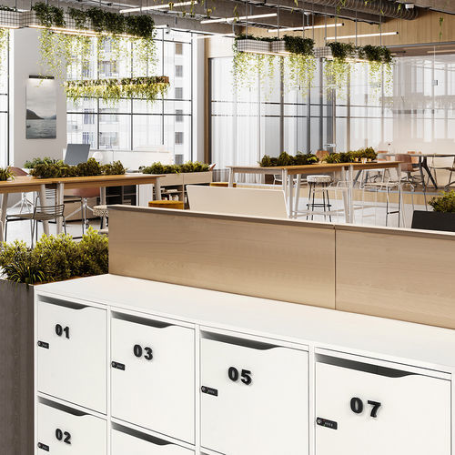 Armadietto spogliatoio in melaminico - FRAME - COMERCIAL DE INDUSTRIAS REUNIDAS, S.A. - a chiave / contract / nero