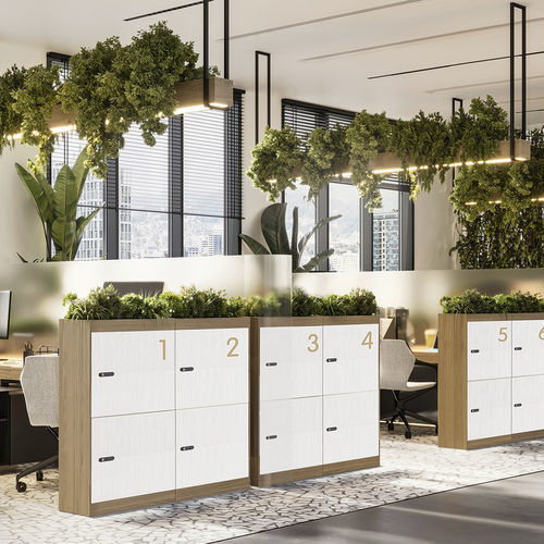 Armadietto spogliatoio in melaminico - COMPACT - COMERCIAL DE INDUSTRIAS REUNIDAS, S.A. - a chiave / contract / bianco
