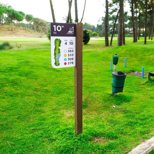 Pannello segnaletico in plastica riciclata - TEE SIGN - Floema - in HPL / da riuso creativo (upcycling) / per campo da golf