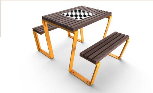 Tavolo da scacchi per esterni - PLAZA - Floema - contemporaneo / in plastica riciclata / in metallo
