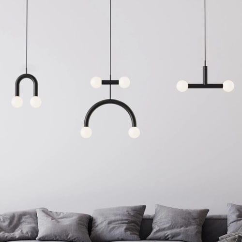 Lampada a sospensione - RIGOBERTA - Robin Lamps - in ferro / in vetro opalescente / contemporanea
