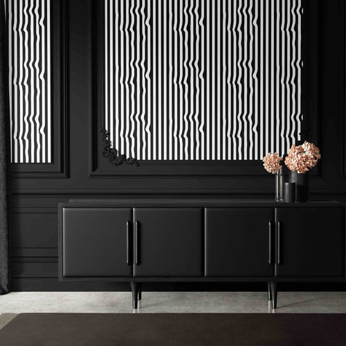Carta da parati design originale - WARPED VERTICAL STRIPES - XAWD - a righe / colore personalizzabile / con motivo stampato