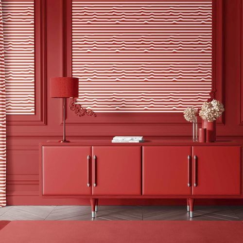 Carta da parati design originale - WARPED HORIZONTAL STRIPES - XAWD - a righe / colore personalizzabile / con motivo stampato