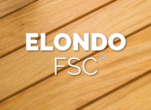 Listone per esterno in legno di latifoglie - ELONDO - Exterpark - aspetto legno / con scanalature / a clip
