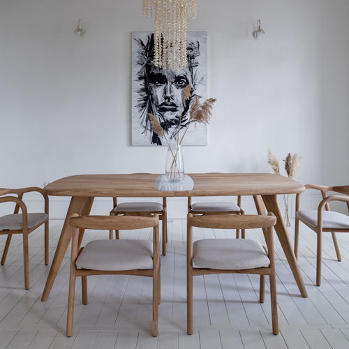 Tavolo da pranzo design scandinavo - Orèl - Pommier Furniture - in rovere / in noce / in legno massiccio