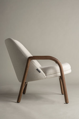 Poltrona contemporanea - Cotto - Pommier Furniture - in tessuto / in rovere / in noce