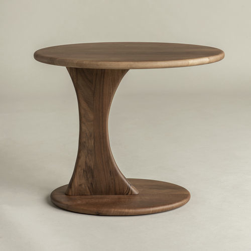 Comodino contemporaneo - Ellipse Small - Pommier Furniture - in rovere / in noce / con supporto in quercia