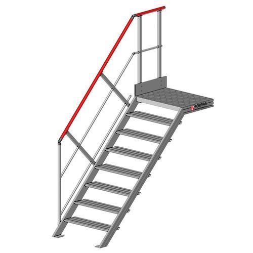 Scala di accesso dritta - F812 series - FORTAL - con gradini in metallo / con struttura in metallo / professionale