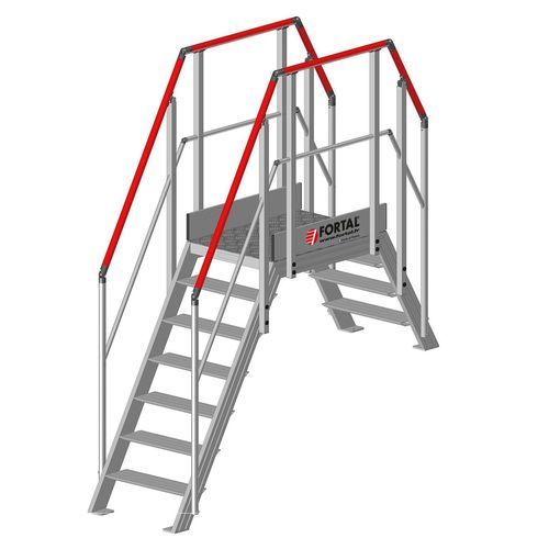 Scala di accesso dritta - F814 series - FORTAL - con gradini in metallo / con struttura in metallo / industriale
