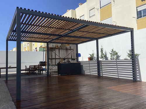 Pergola autoportante - Império Decks e Pergolas - in eucalipto / in frassino / a lamelle frangisole
