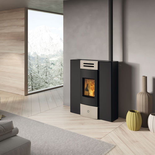 Stufa a pellet - Dub100++ - EK63 - 5 kW...10 kW / 0 - 5 kW / da appoggio