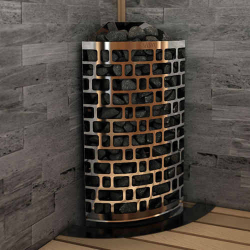 Stufa per sauna elettrica - ARIES CORNER - Sawo - 0 - 5 kW / 5 kW...10 kW / a pavimento