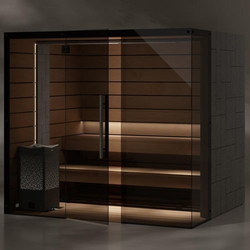 Sauna per uso residenziale - REFLECTION CORNER WIDE - Tylö - contract / in pioppo tremulo / in vetro