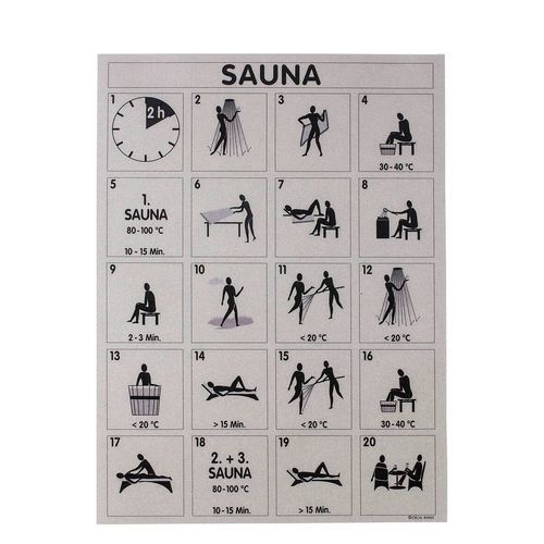 Pannello segnaletico da parete - RULE BOARD - Eliga - in vetro acrilico / di orientamento / per sauna