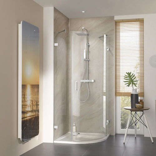Box doccia in vetro curvato - ATELIER PUR: QUADRANT 3 - HSK - battente / d'angolo / per uso residenziale