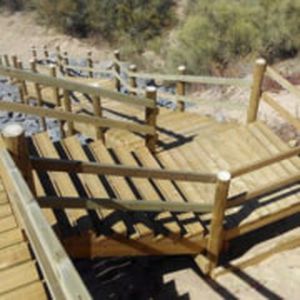 Scala dritta - Maderas Menur - a L / con gradini in legno / in legno