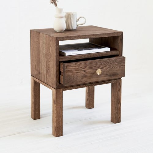 Comodino contemporaneo - COUNTRY  - IDDO - in rovere / in legno oliato / con supporto in legno massiccio
