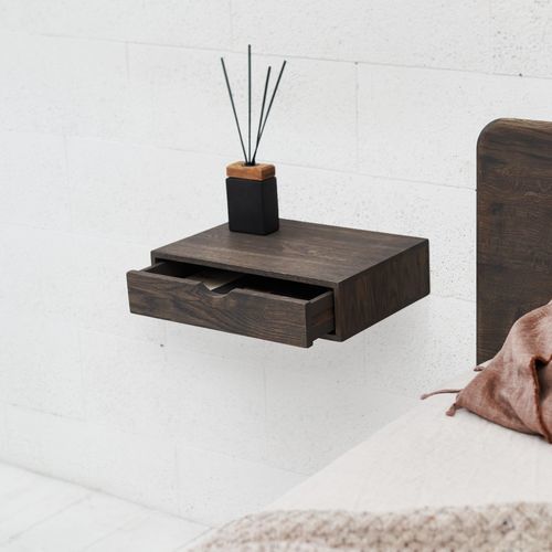 Comodino contemporaneo - GRACE - IDDO - in rovere / in legno oliato / con supporto in legno massiccio