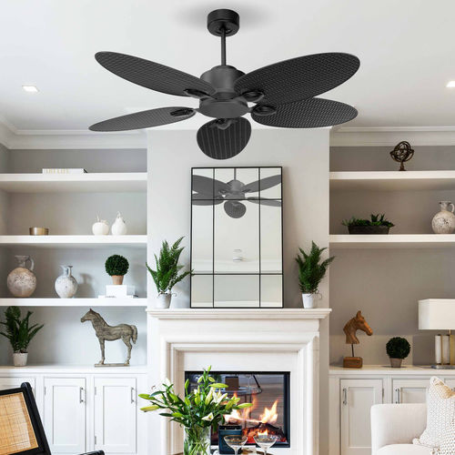 Ventilatore da soffitto residenziale - DC1_RESPALMBK_ROD60 - KLASSFAN - da interno / in ABS / nero