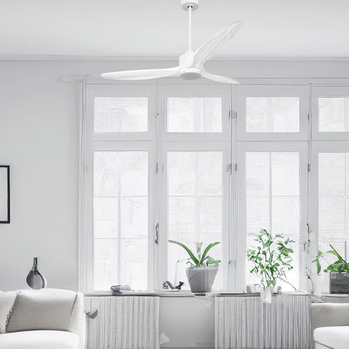 Ventilatore da soffitto residenziale - DC4SLIM_P5WI166_L1CH - KLASSFAN - da interno / in ABS / bianco