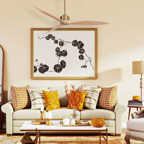 Ventilatore da soffitto residenziale - DC5SLIM_P8WI166_RINGAB - KLASSFAN - da interno / in ABS / beige
