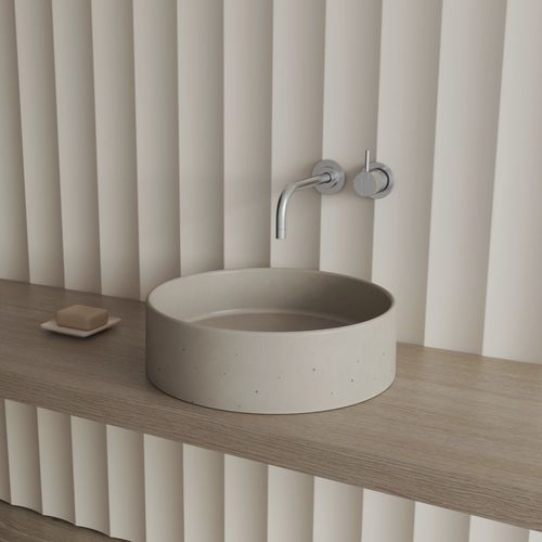 Lavabo da appoggio - MK101 - Maark Bathware - in calcestruzzo / rotondo / senza foro