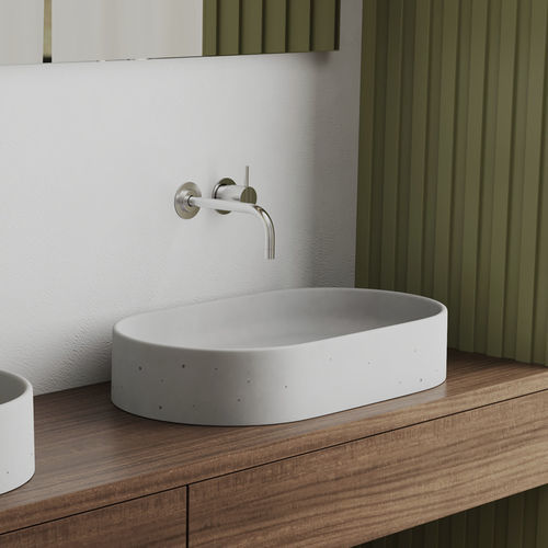 Lavabo da appoggio - CAPSULE - Maark Bathware - in calcestruzzo / finitura opaca / ovale