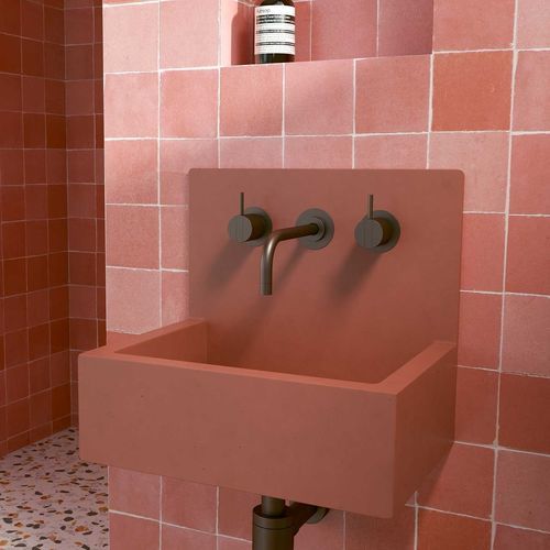 Lavabo sospeso - TROUGH  - Maark Bathware - in calcestruzzo / finitura opaca / rettangolare