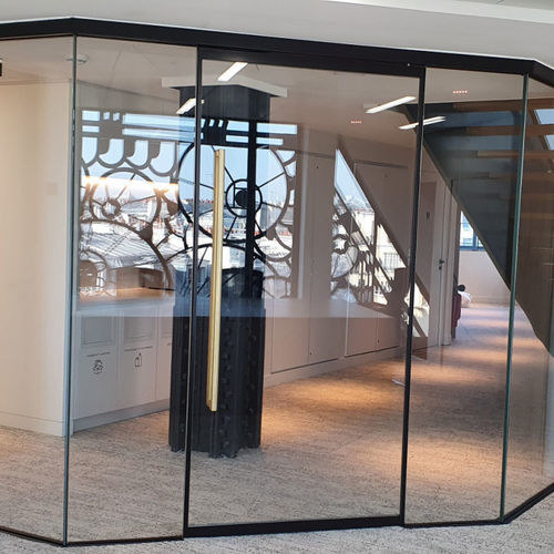 Porta da interno - InvisiTeq  EI2-60 VIGLAS - ERIBEL FRANCE - in acciaio / a ventola / contemporanea