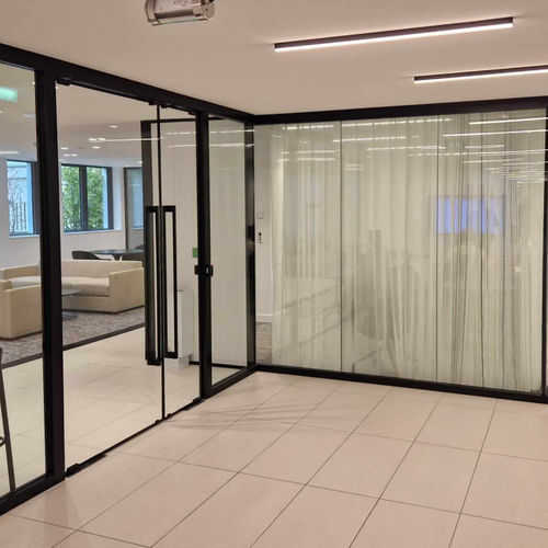 Porta da interno - InvisiTeq EI2-60 LUNAX - ERIBEL FRANCE - in acciaio / a ventola / contemporanea