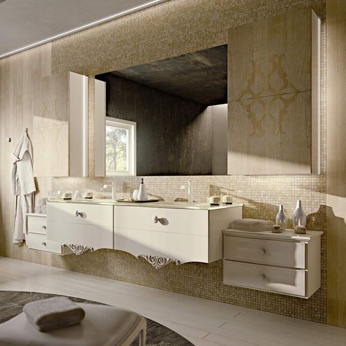 Mobile lavabo doppio - TAMIGI NEW CLASSIC  - ARCARI ARREDAMENTI - a muro / in legno laccato / classico
