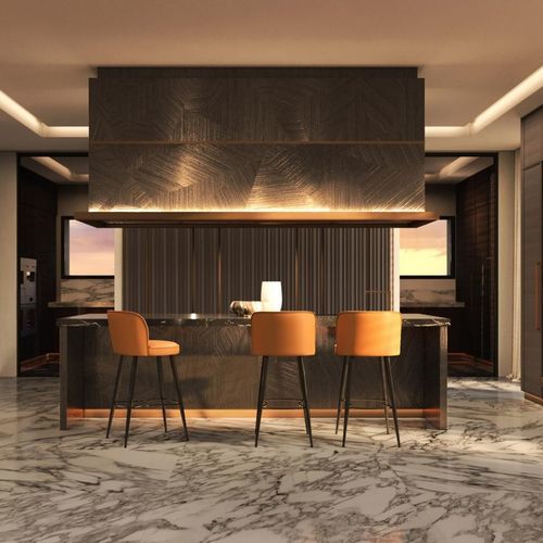 Cucina contemporanea - Solferino Luxe - ARCARI ARREDAMENTI - in noce / in marmo / con isola