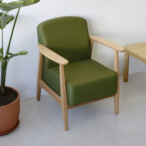 Poltrona contemporanea - BOREAL - Seniorcare - in tessuto / in faggio / a orecchioni