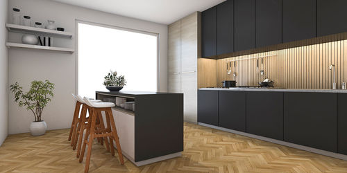 Cucina contemporanea - ROMA - Abra - impiallacciata in legno / in agglomerato / con isola