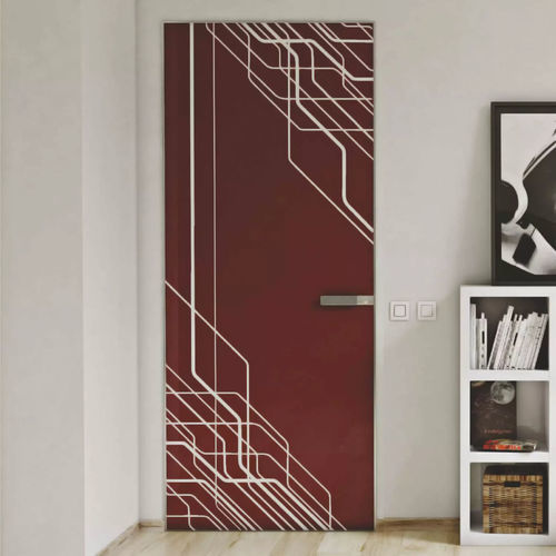 Porta da interno - Vento - IN WOOD LLC - in legno / battente / contemporanea