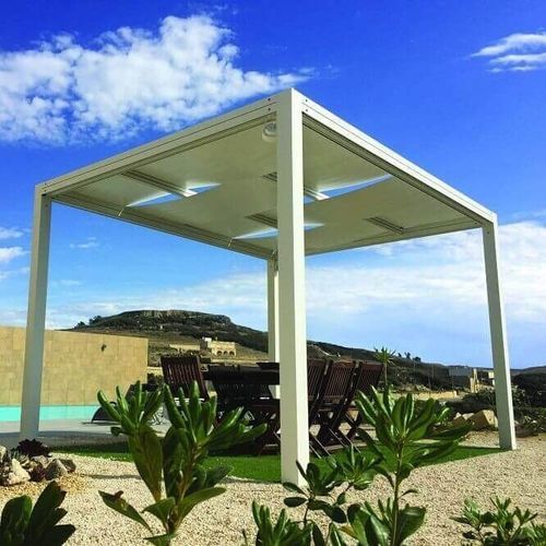 Pergola autoportante - USINE-ONLINE - in alluminio estruso / con copertura in tela / su misura