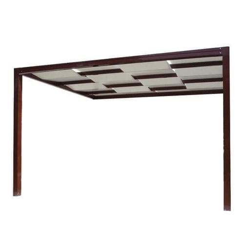 Pergola addossata - USINE-ONLINE - in alluminio estruso / con copertura in tela / su misura